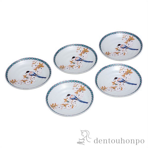 【送料無料】九谷焼 軽量皿揃 花鳥 5号≪売り切れました≫ ( 和食器セット お皿 揃える 食器 和食 九谷焼 )