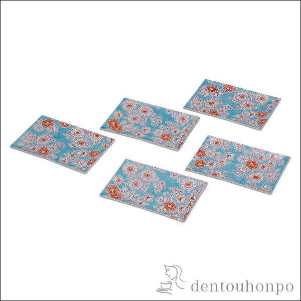 【送料無料】九谷焼 皿揃 フラワーシャワー 5号≪在庫確認後、通常即日で出荷≫ ( 和食器セット お皿 揃える 食器 和食 九谷焼 )