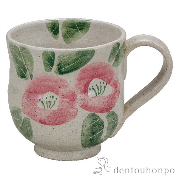 九谷焼 マグカップ 染付ピンク椿 1個≪13時までのご注文即日発送(休業日を除く)≫ ( 和窯 あすつく プレゼント デザイン マグ オリジナル タンブラー 九谷焼 )