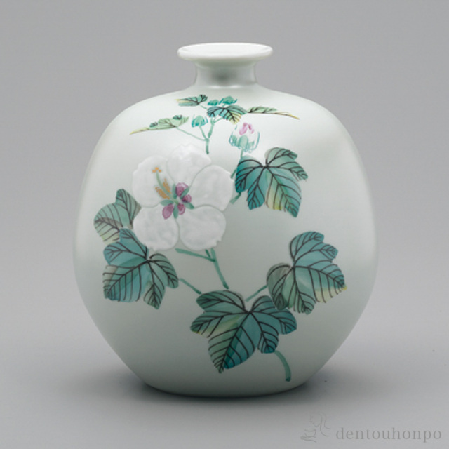 【送料無料】花瓶 芙蓉 5.5号≪在庫確認後、1~3営業日で出荷≫ ( 木札名入れ有料 ガラス フラワーベース 花器 一輪挿し おすすめ 九谷焼 )