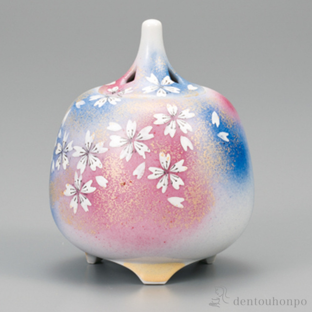 【送料無料】香炉 花の舞 4号≪在庫確認後、1~3営業日で出荷≫ ( 木箱名入れ有料 お香 線香 リラックス 仏具 人気 九谷焼 )