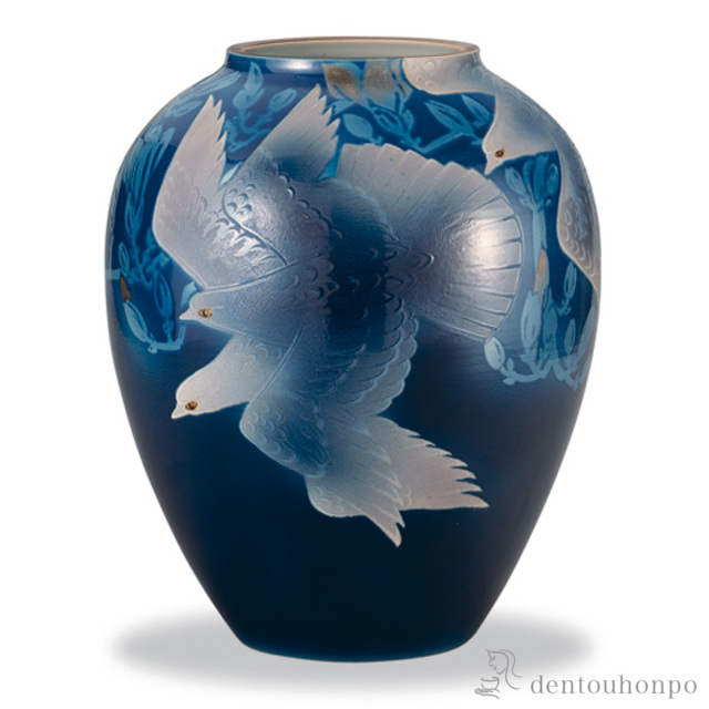 【送料無料】花瓶 白翔 11号≪在庫確認後、1~3営業日で出荷≫ ( 木箱名入れ有料 木札名入れ有料 ガラス フラワーベース 花器 一輪挿し おすすめ 九谷焼 )