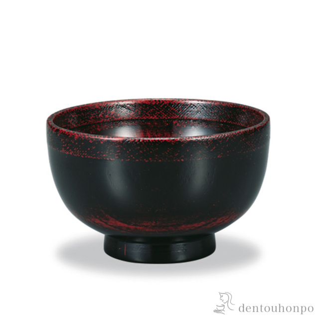 布貼汁碗 根来 黒≪在庫確認後、1~3営業日で出荷≫ ( 雑煮椀 お椀 お吸い物 味噌汁 おすすめ 山中漆器 )