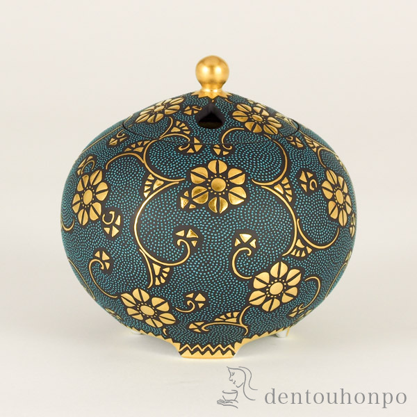 送料無料】 香炉 渦打青粒唐草 / お香 線香 リラックス 仏具 人気