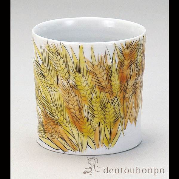 【送料無料】九谷焼 ロックカップ 白九 麦畑≪在庫確認後、通常即日で出荷≫ ( 焼酎カップ ビールカップ 保温 保冷 人気 九谷焼 )