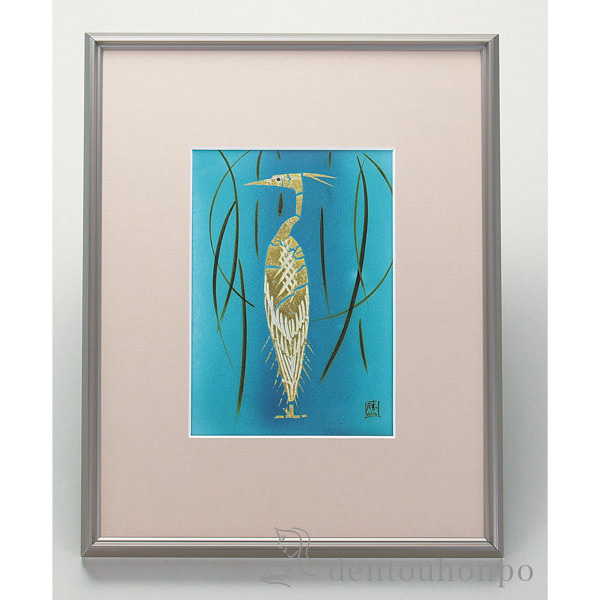 【送料無料】九谷焼 陶額 金箔さぎ ガラス付≪在庫確認後、1~3営業日で出荷≫ ( お祝い 取引先 周年記念 創立記念 竣工記念 アートパネル 九谷焼 )