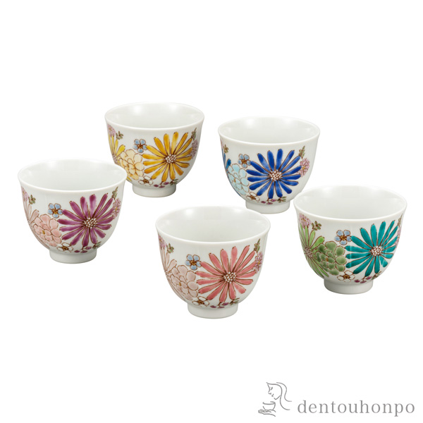 【送料無料】汲出揃 華 5客セット≪2ヶ月程で出荷予定≫ ( 茶器セット 急須 湯呑み 日本茶 中国茶 九谷焼 )