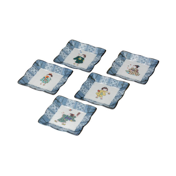 皿揃 わらべ 4.2号≪在庫確認後、通常即日で出荷≫ ( 和食器セット お皿 揃える 食器 和食 九谷焼 )