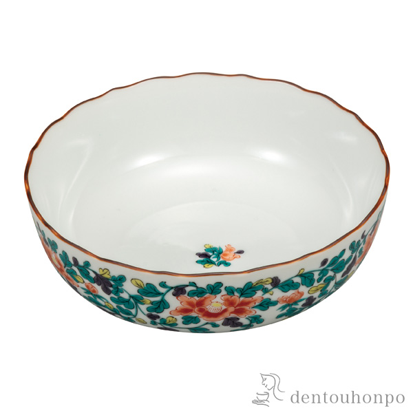 鉢 牡丹唐草 5.8号≪在庫確認後、通常即日で出荷≫ ( 和食 食器 おつまみ 朝食 煮物 九谷焼 )