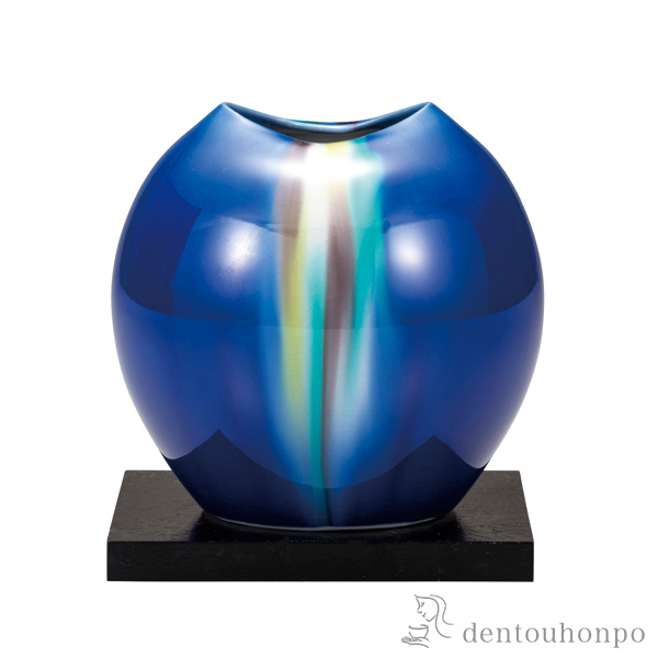 【送料無料】一輪生 釉彩虹河 4号 台付≪在庫確認後、通常即日で出荷≫ ( 木箱名入れ有料 木札名入れ有料 花瓶 おしゃれ 花器 フラワーベース おすすめ 九谷焼 )