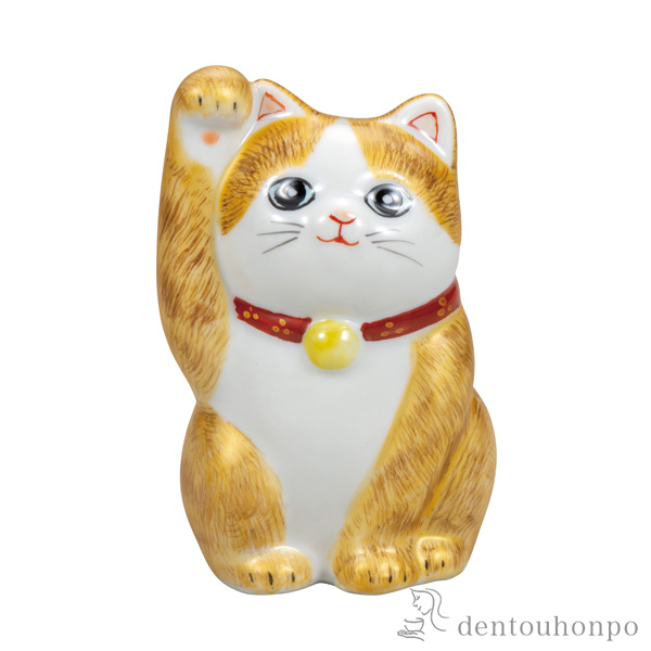 【送料無料】招き猫 金彩毛描 3号≪在庫確認後、通常即日で出荷※5／7以降≫ ( 木札名入れ有料 初任給 プレゼント 母の日 置物 幸運 開運 まねきねこ 風水 九谷焼 )