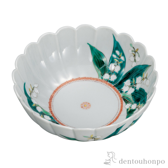 【送料無料】鉢 すずらん 5.2号≪在庫確認後、通常即日で出荷≫ ( 和食 食器 おつまみ 朝食 料理 九谷焼 )