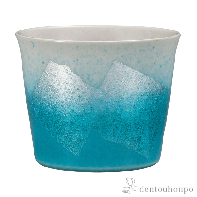 そば猪口 銀彩 水色 竜彩 / そばちょこ コップ 蕎麦猪口 冷酒カップ