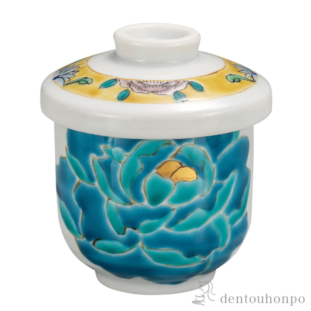 蒸し碗 青牡丹≪在庫確認後、通常即日で出荷≫ ( 雑煮椀 お椀 お吸い物 味噌汁 おすすめ 九谷焼 )