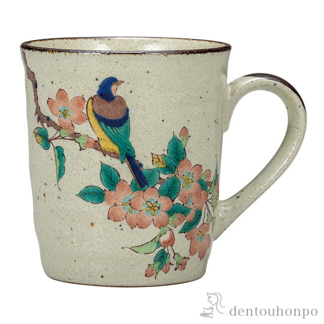 マグカップ 色絵花鳥≪在庫確認後、通常即日で出荷≫ ( プレゼント デザイン マグ オリジナル タンブラー 九谷焼 )
