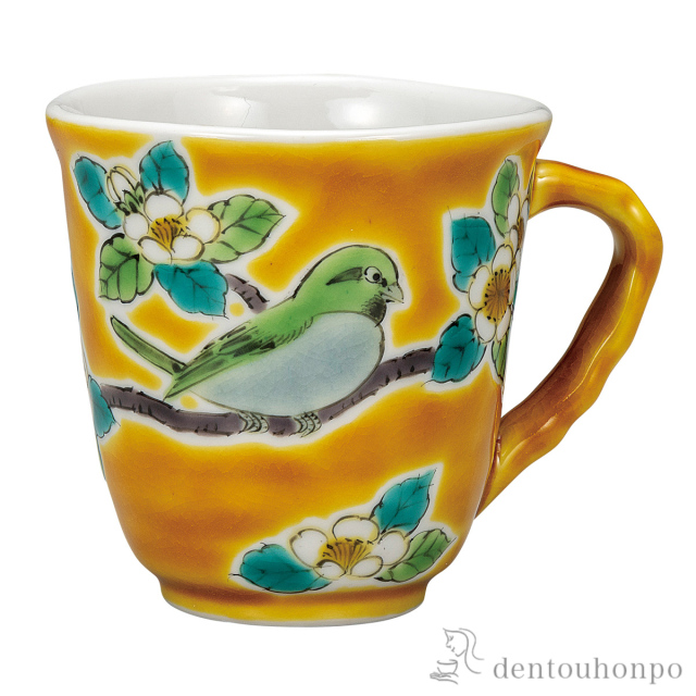 マグカップ 吉田屋山茶花鳥≪在庫確認後、通常即日で出荷≫ ( プレゼント デザイン マグ オリジナル タンブラー 九谷焼 )