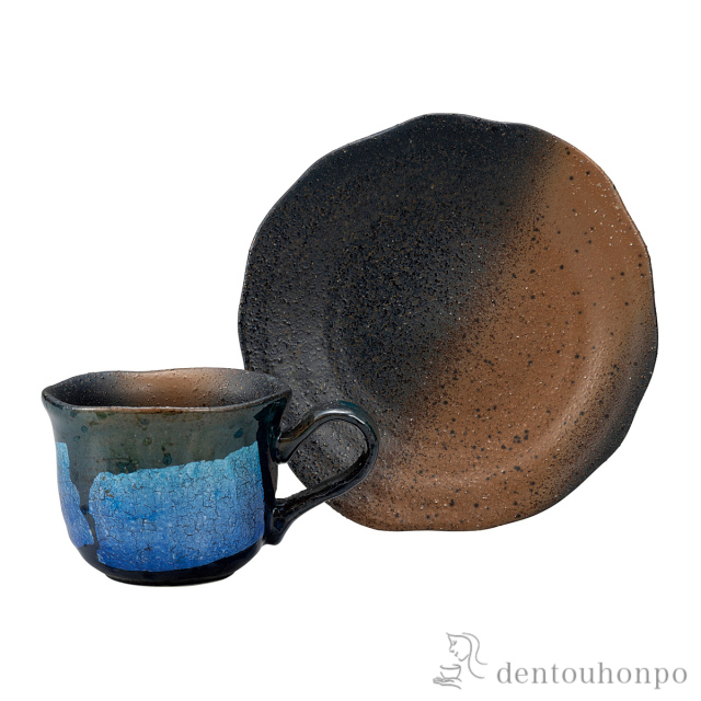 カップ＆ソーサー 二色銀彩≪在庫確認後、通常即日で出荷≫ ( セット ソーサー ティーカップ 美味しい おすすめ 九谷焼 )