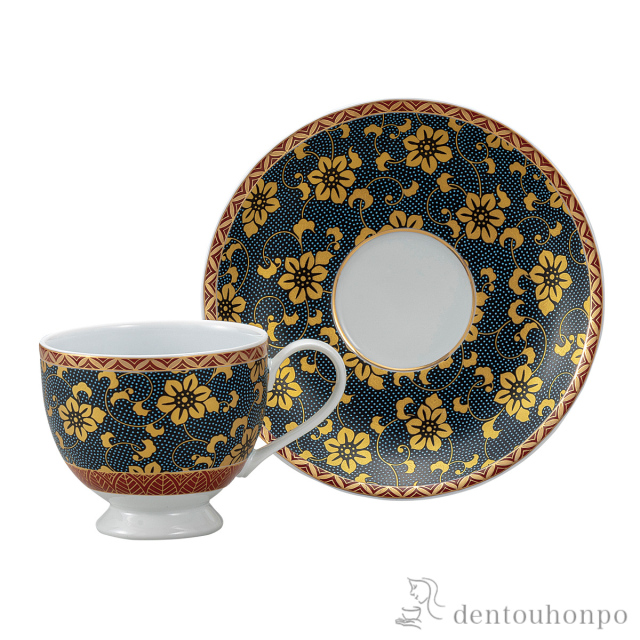 【送料無料】カップ＆ソーサー 青粒鉄仙≪在庫確認後、通常即日で出荷≫ ( セット ソーサー ティーカップ 美味しい おすすめ 九谷焼 )