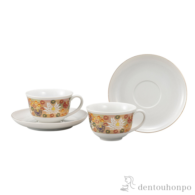 【送料無料】ペアコーヒー 花詰≪在庫確認後、通常即日で出荷≫ ( セット ソーサー ティーカップ 美味しい おすすめ 九谷焼 )