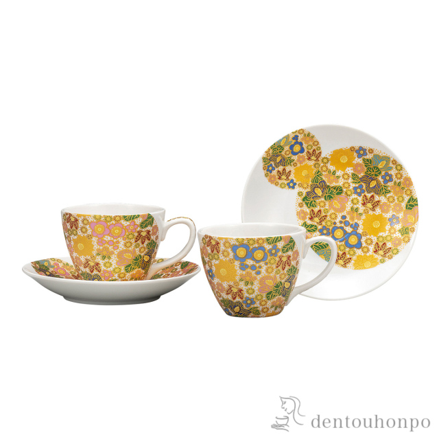 【送料無料】ペアコーヒー 花詰≪在庫確認後、通常即日で出荷≫ ( セット ソーサー ティーカップ 美味しい おすすめ 九谷焼 )