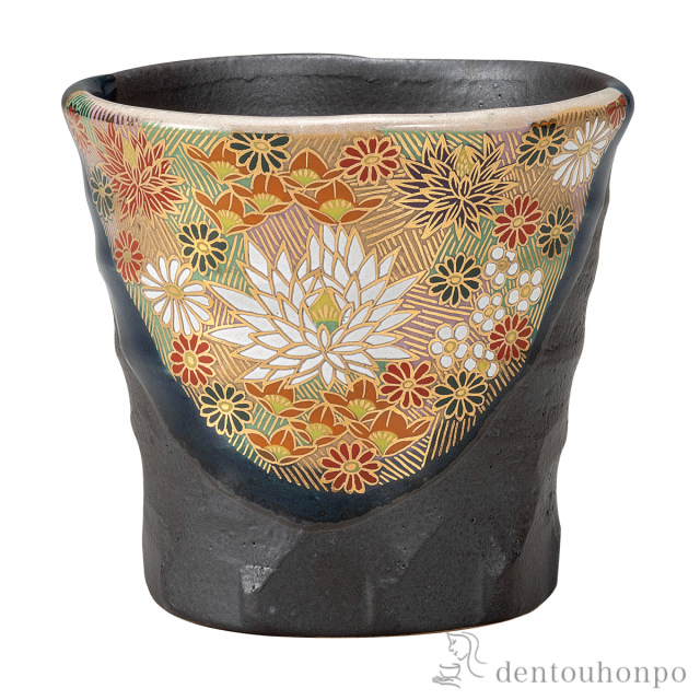 【送料無料】焼酎カップ 金花詰≪在庫確認後、通常即日で出荷≫ ( 焼酎カップ ビールカップ 保温 保冷 人気 九谷焼 )