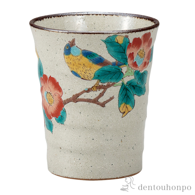 フリ－カップ 椿に鳥 / 焼酎グラス ビアカップ ビールグラス フリー