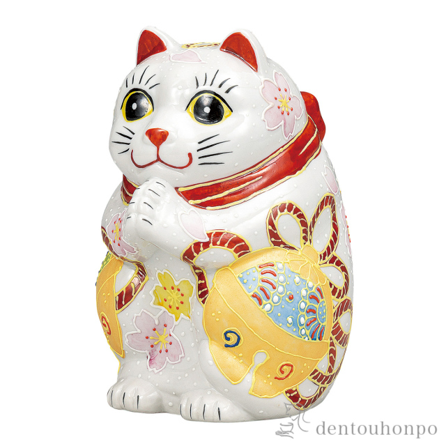 【送料無料】お願い猫 福鈴 5号≪在庫確認後、通常即日で出荷≫ ( 置物 幸運 開運 まねきねこ 風水 九谷焼 )