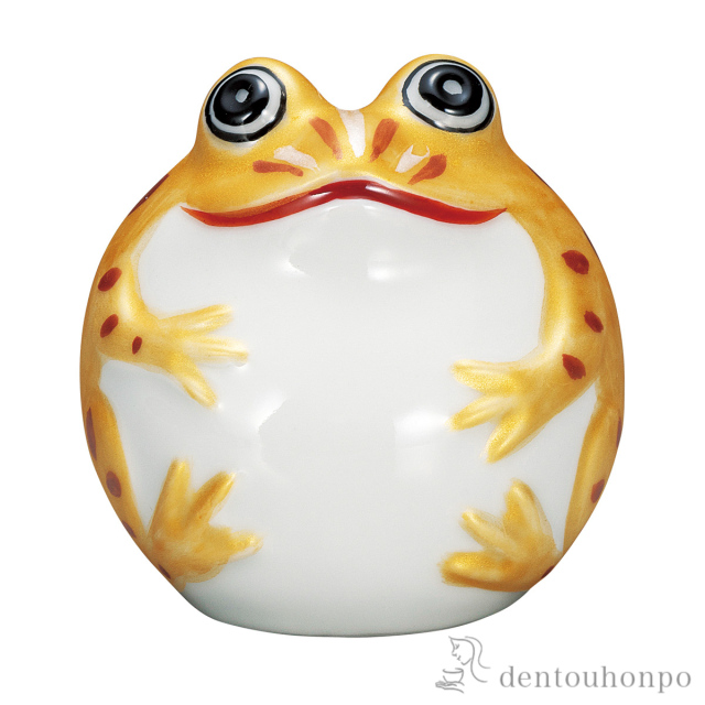 【送料無料】玉かえる 金彩 2.5号≪在庫確認後、通常即日で出荷≫ ( 置物 玄関 コンパクト 風水 幸運 九谷焼 )