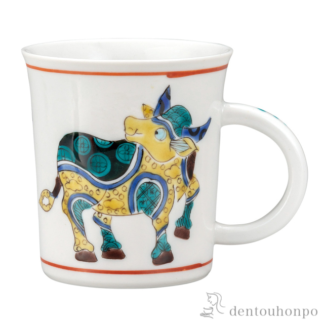 マグカップ 十二支 丑≪在庫確認後、通常即日で出荷≫ ( プレゼント デザイン マグ オリジナル タンブラー 九谷焼 )