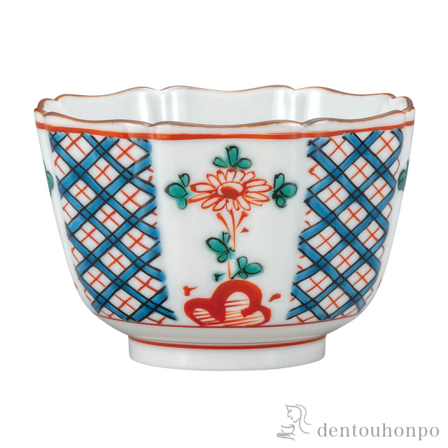 八角小鉢 呉須赤絵 3号≪在庫確認後、通常即日で出荷≫ ( 和食 食器 おつまみ 朝食 料理 九谷焼 )