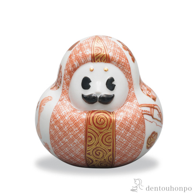 【送料無料】九谷焼置物 ひゃくまんさん 赤絵細描≪在庫確認後、1~3営業日で出荷≫ ( 木箱名入れ有料 木札名入れ有料 置物 幸運 風水 縁起物 人気 九谷焼 )