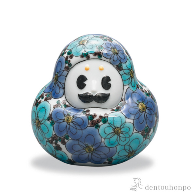 【送料無料】九谷焼置物 ひゃくまんさん 青花≪在庫確認後、1~3営業日で出荷≫ ( 木札名入れ有料 置物 幸運 風水 縁起物 人気 九谷焼 )