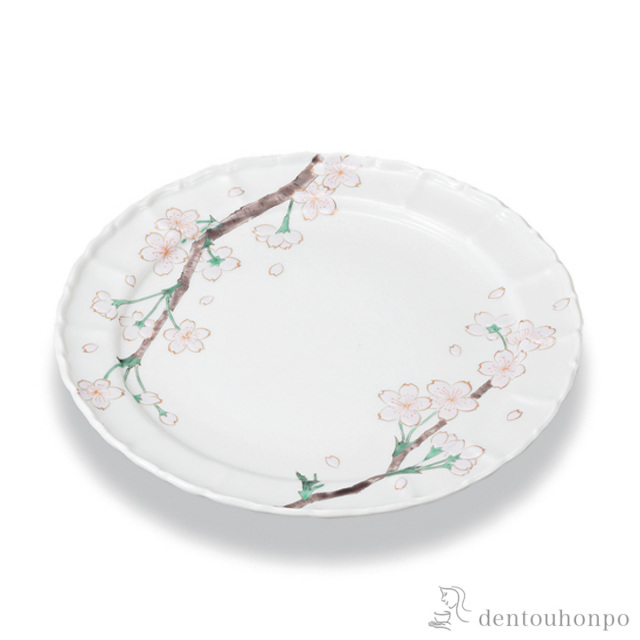 皿 桜 7号≪在庫確認後、1~3営業日で出荷≫ ( プレート おつまみ 料理 和食 洋食 九谷焼 )