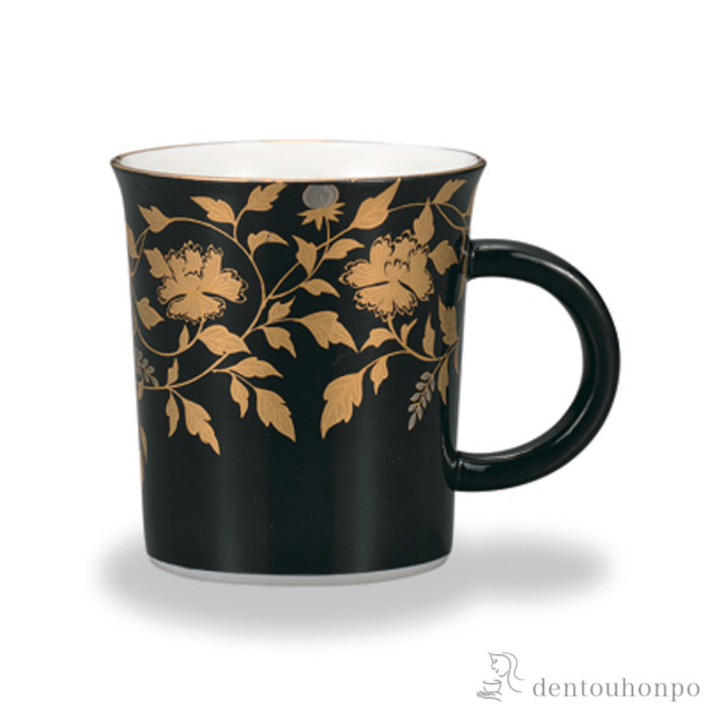 【送料無料】マグカップ 金襴手 黒≪在庫確認後、1~3営業日で出荷≫ ( プレゼント デザイン マグ オリジナル タンブラー 九谷焼 )