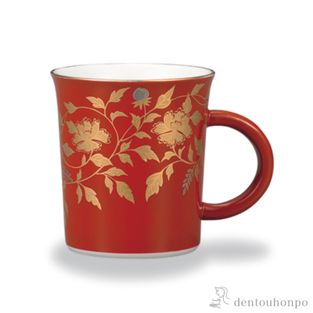 【送料無料】マグカップ 金襴手 赤≪在庫確認後、1~3営業日で出荷≫ ( プレゼント デザイン マグ オリジナル タンブラー 九谷焼 )