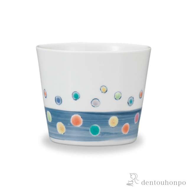 そば猪口 青巻ドット≪在庫確認後、1~3営業日で出荷≫ ( そばちょこ コップ 蕎麦猪口 冷酒カップ 来客用 九谷焼 )
