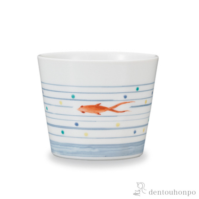 そば猪口 金魚≪在庫確認後、1~3営業日で出荷≫ ( そばちょこ コップ 蕎麦猪口 冷酒カップ 来客用 九谷焼 )