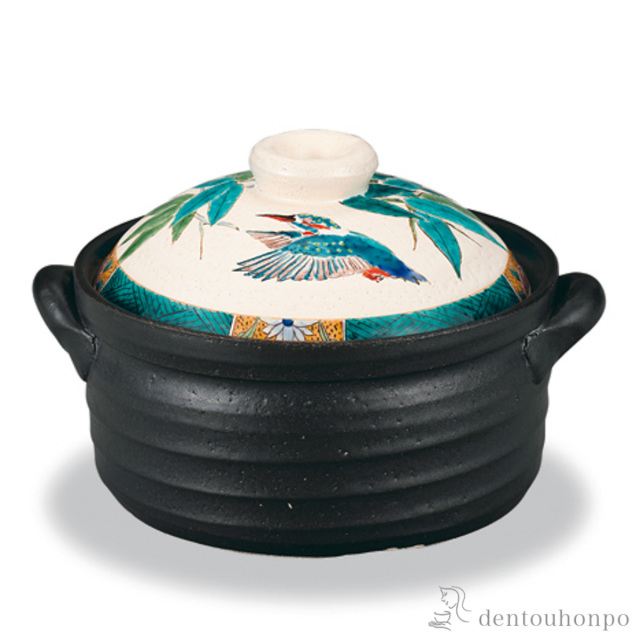 【送料無料】２合炊き ご飯釜 翡翠≪在庫確認後、1~3営業日で出荷≫ ( ごはん鍋 万能鍋 ごはん 土鍋ご飯 白米 炊飯土鍋 九谷焼 )