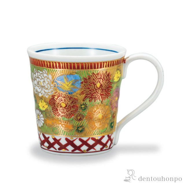 【送料無料】マグカップ 金花詰≪在庫確認後、1~3営業日で出荷≫ ( プレゼント デザイン マグ オリジナル タンブラー 九谷焼 )