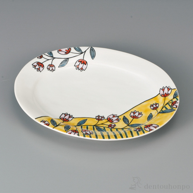 盛皿 チューリップ 7号≪在庫確認後、1~3営業日で出荷≫ ( プレート おつまみ 料理 和食 洋食 九谷焼 )