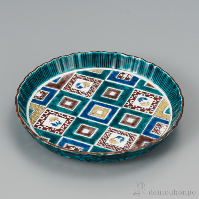 【送料無料】盛皿 石畳の図 6.5号≪在庫確認後、1~3営業日で出荷≫ ( 盛皿 プレート テーブルウェア 食器 パーティー 九谷焼 )