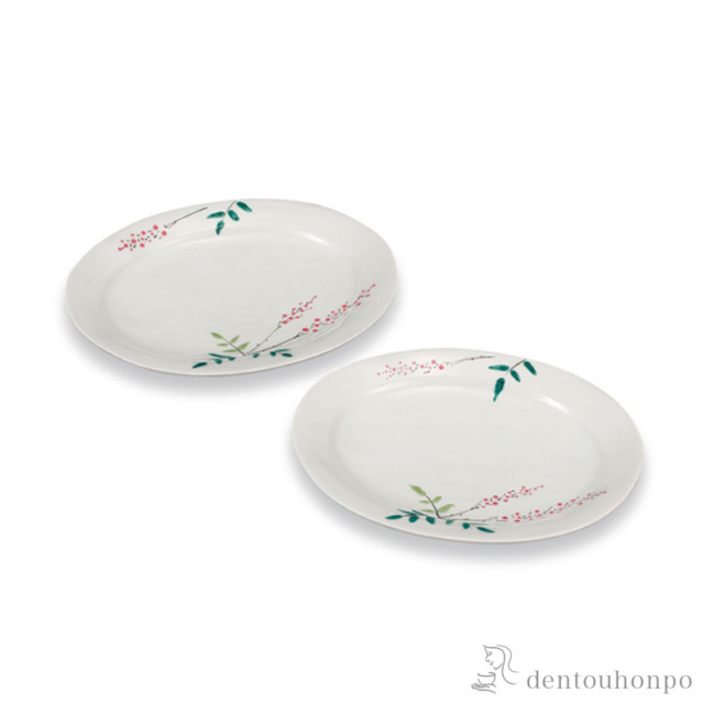 【送料無料】皿 福来る 7号 ペア≪在庫確認後、1~3営業日で出荷≫ ( プレート おつまみ 料理 和食 洋食 九谷焼 )