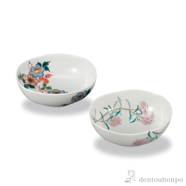 【送料無料】鉢 草花2種 4.6号 ペア≪在庫確認後、1~3営業日で出荷≫ ( 和食 食器 おつまみ 朝食 料理 九谷焼 )