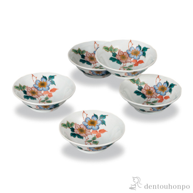 小鉢揃 鉄仙 3.3号 5枚セット≪在庫確認後、1~3営業日で出荷≫ ( 和食 食器 おつまみ 朝食 料理 九谷焼 )