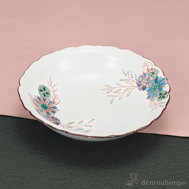 【送料無料】鉢 華紋 7号≪在庫確認後、1~3営業日で出荷≫ ( 和食 食器 おつまみ 朝食 煮物 九谷焼 )