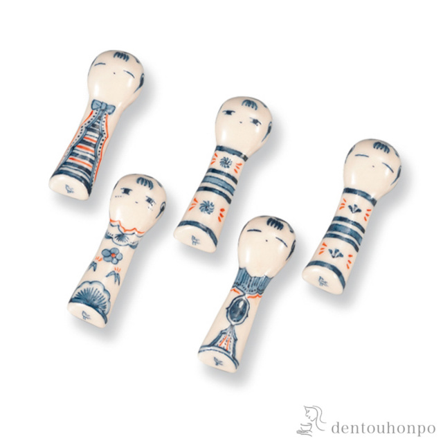 箸置 こけし≪在庫確認後、1~3営業日で出荷≫ ( ギフトセット 結婚祝い 箸休め はしおき おしゃれ 九谷焼 )