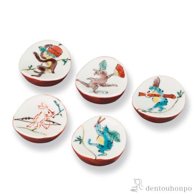 箸置 鳥獣戯画≪在庫確認後、1~3営業日で出荷≫ ( ギフトセット 結婚祝い 箸休め はしおき おしゃれ 九谷焼 )