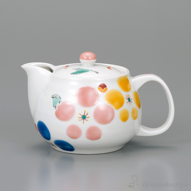 ポット急須 梅日和 茶こし付≪在庫確認後、1~3営業日で出荷≫ ( ティーポット お茶 煎茶 日本茶 おすすめ 九谷焼 )