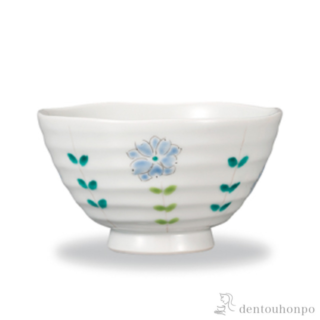 【送料無料】飯碗 線花文 紺≪在庫確認後、1~3営業日で出荷≫ ( ごはん 白ご飯 お茶碗 飯碗 おすすめ 九谷焼 )