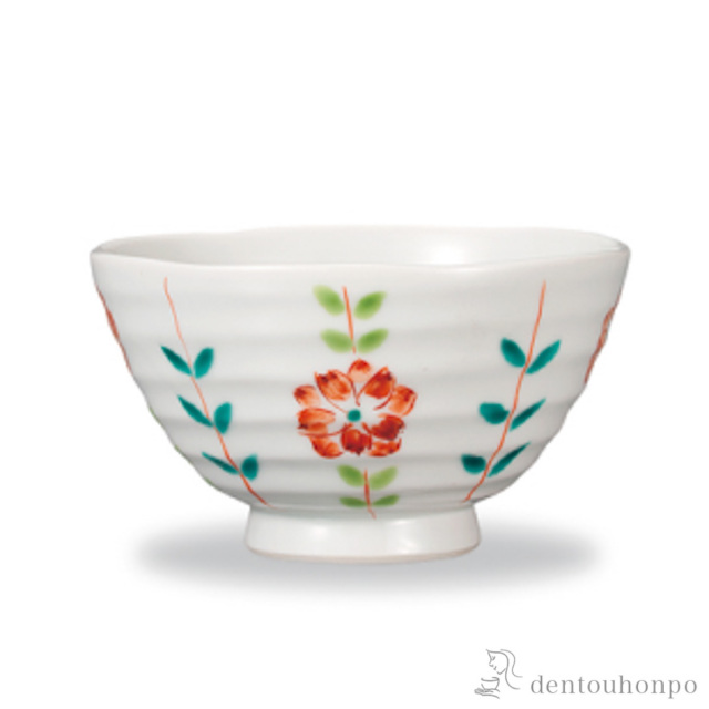 【送料無料】飯碗 線花文 赤≪在庫確認後、1~3営業日で出荷≫ ( ごはん 白ご飯 お茶碗 飯碗 おすすめ 九谷焼 )